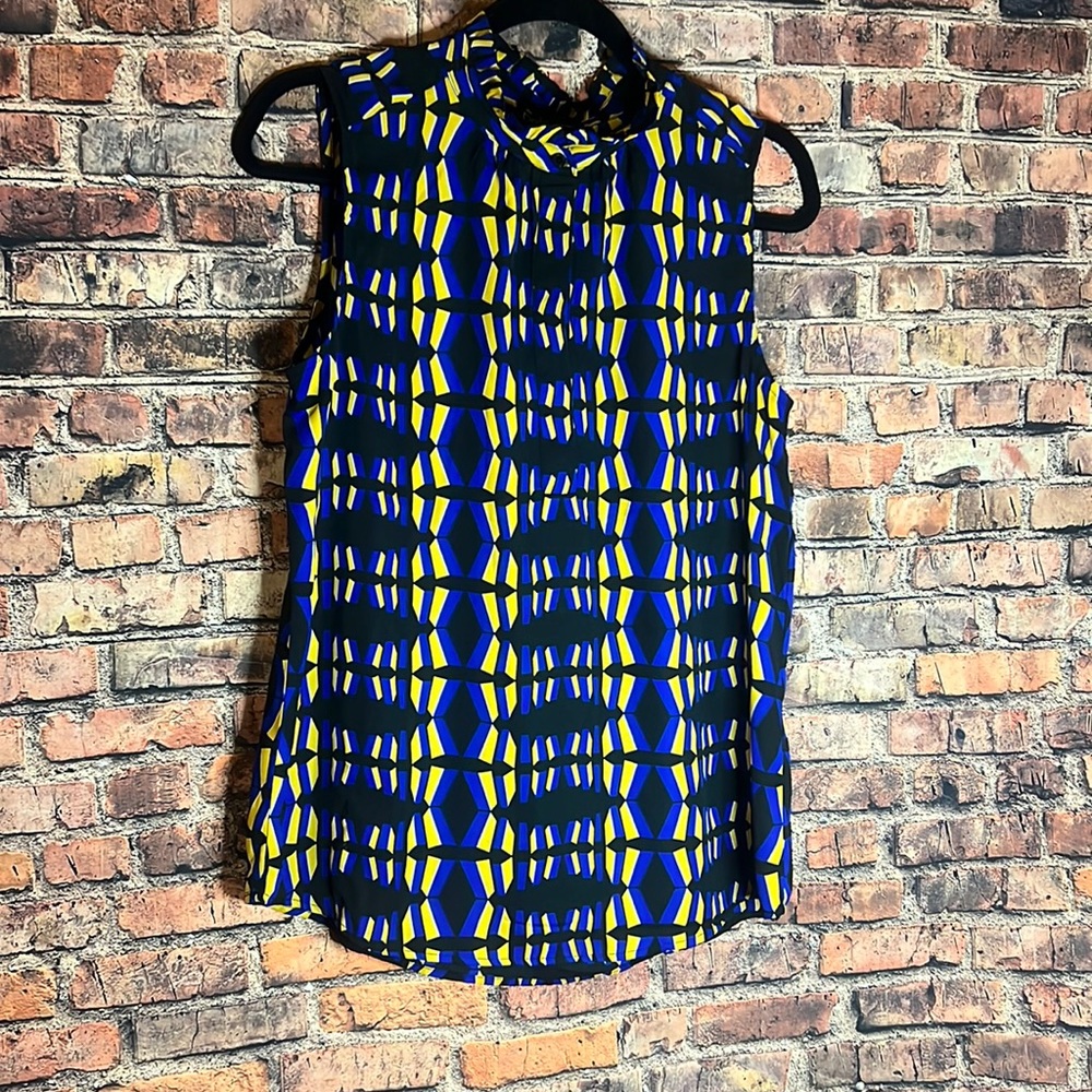 Dalia black, yellow, and blue tank top - polyester
